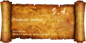 Vedres Andor névjegykártya