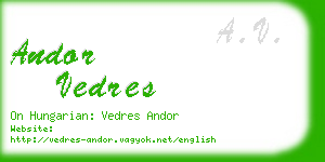 andor vedres business card